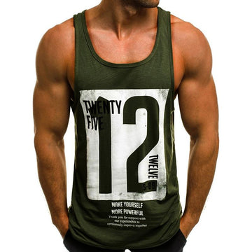 Men's Numbers Graphic Print Sports Tank Top